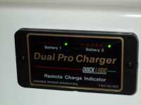 photo closeup of Dual Pro remote charge indicator